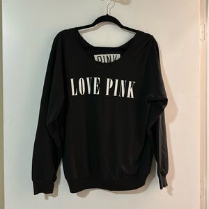 Black offf the shoulder sweat shirt